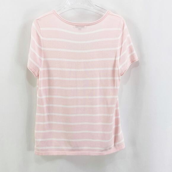 MERCER STREET STUDIO Pink Striped Scoop Neck Tee - Picture 5 of 10